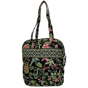 Vera Bradley Botanica Tall Zip Tote Cotton Floral Shoulder Bag Carryall
